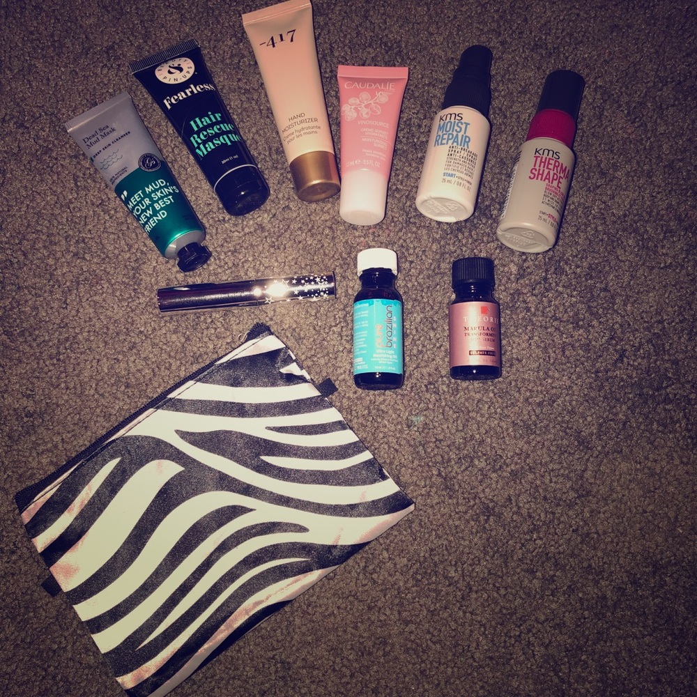 Trial sized products for face, hair, and hands!